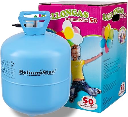 Helium für Luftballons als Partygag - HeliumStar® Heliumflasche für max. 50 Ballons - Partyzubehör für verschiedenste Anlässe