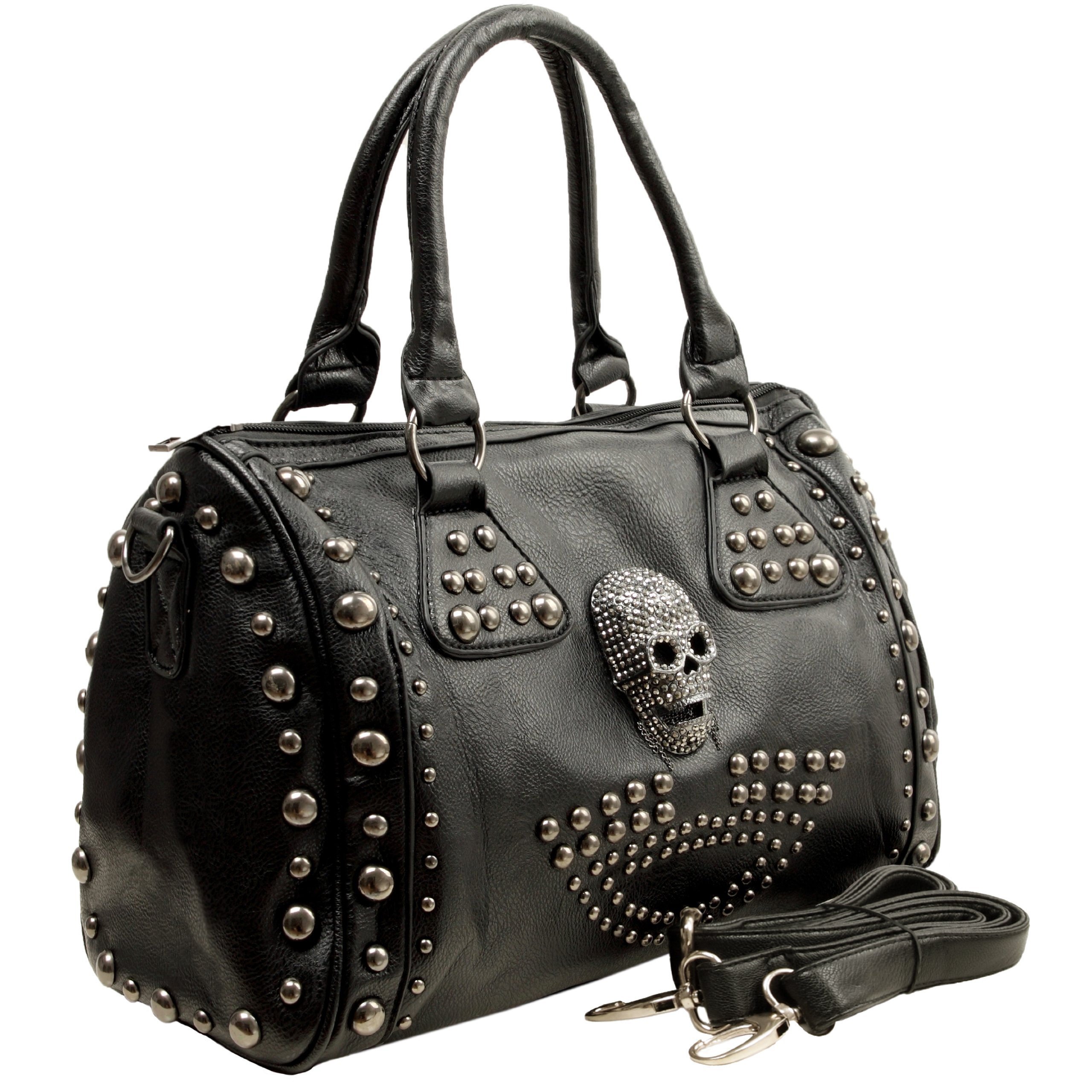 MG Collection Howea Gothic Studded Doctor Shoulder Bag Black eBay