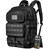 Falko Tactical Backpack for Men and Women 50L Backpack 2.4x Stronger Large Military Molle Rucksack, Bugout Backpack Outdoors