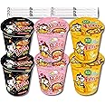 Buldak Ramen Noodles Cup 3 Flavor Cup Variety Combo - Original, Carbonara, Cheese - Total 6 pack (2 Pack ea) - Spicy Ramen Noodles Buldak Ramen Korean Spicy Hot Chicken Stir-Fried Cup Noodles Bundle with 6 ALL.FOR.YOU. Branded Chopsticks