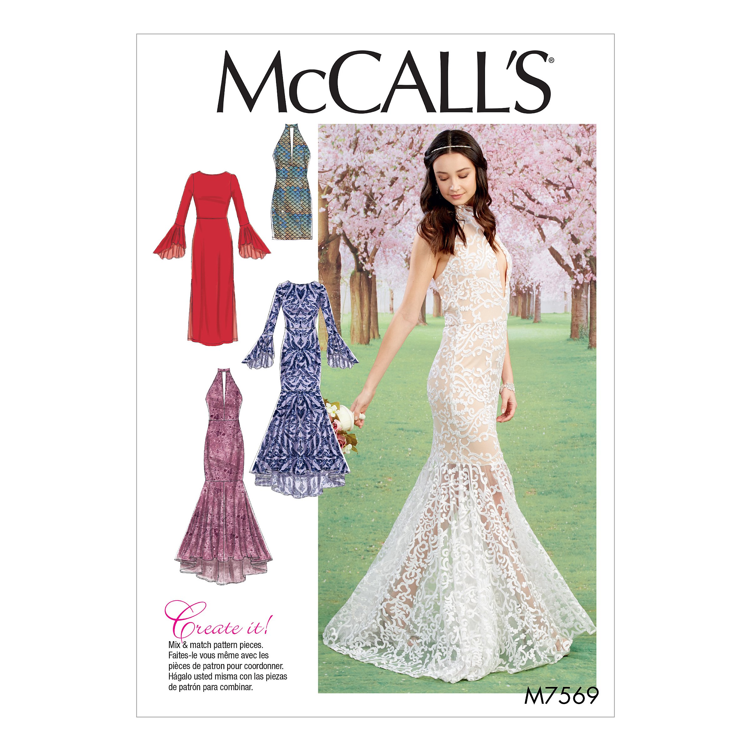 McCall's Pattern 7569 A5,Misses Dresses,Sizes 6-14, Tissue, Multi-Colour, 17 x 0.5 x 0.07 cm