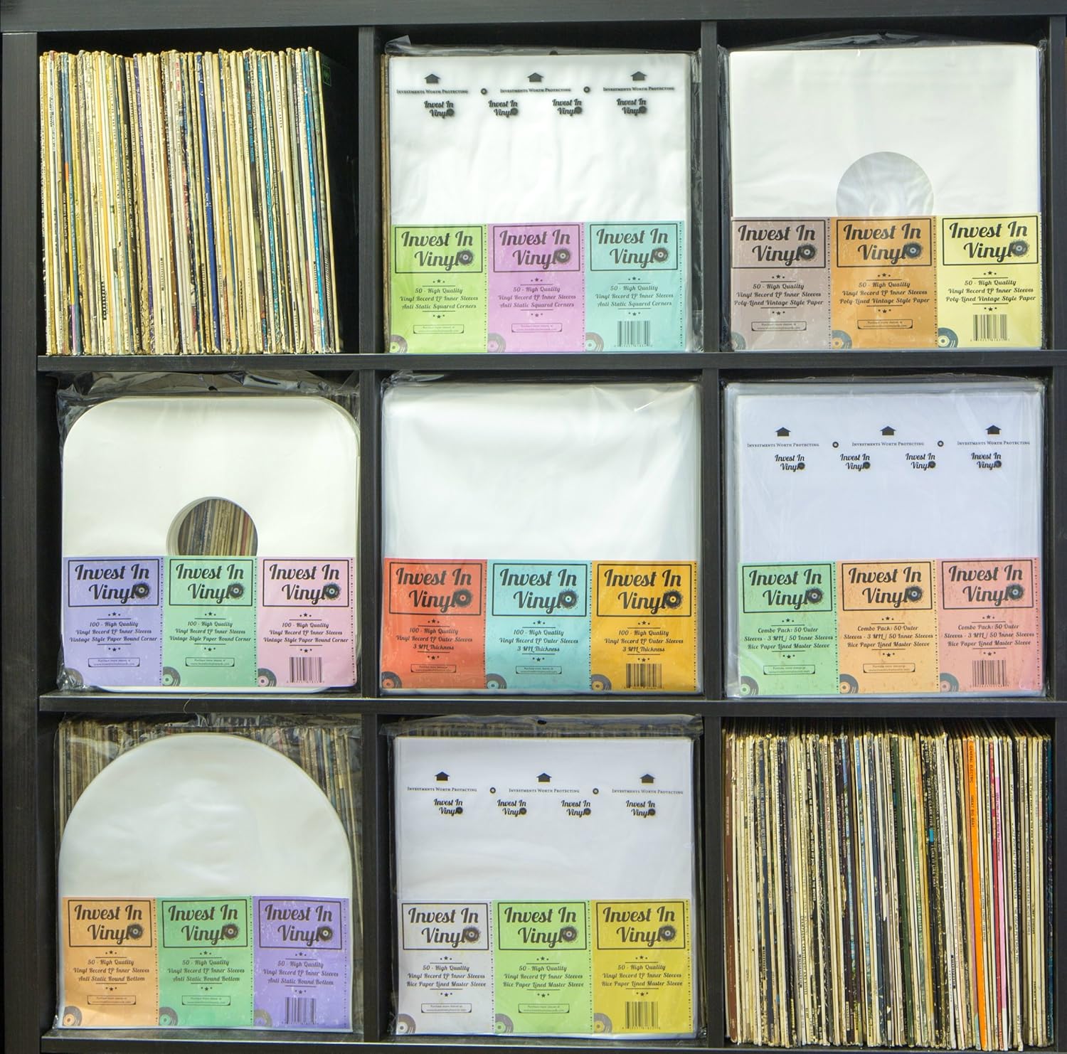Invest In Vinyl 100 Clear Plastic Protective LP Outer Sleeves 3 Mil. Vinyl Record Sleeves Album Covers 12.75" x 12.5" Provide Your LP Collection with The Proper Protection: Electronics