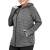 FOREYOND Women Plus Size Fleece Jackets Full Zip Up Hoodies Lightweight Workout Clothing for Running Yoga Gym