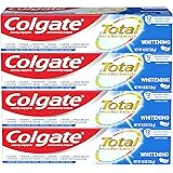 Colgate Total Whitening Toothpaste with Stannous Fluoride and Zinc, Exclusive, Whitening Mint, 4.8 Oz (Pack of 4)