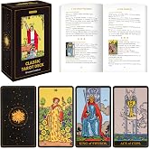 Wyspell Classic Tarot Cards for Beginners - Traditional Tarot Deck (Dark) | Tarot Cards with Guidebook - Upright &amp; Reversed Meanings - Beginner Friendly 78-Card Tarot Deck - Timeless Symbolism