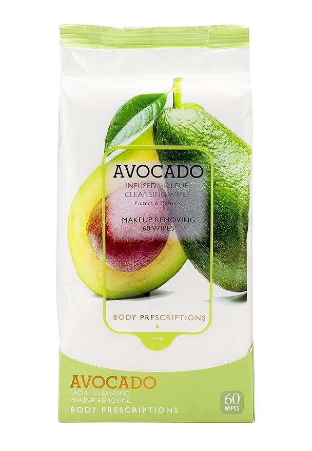 Avocado Infused Makeup Cleansing Makeup Removing 60 Wipes Beauty