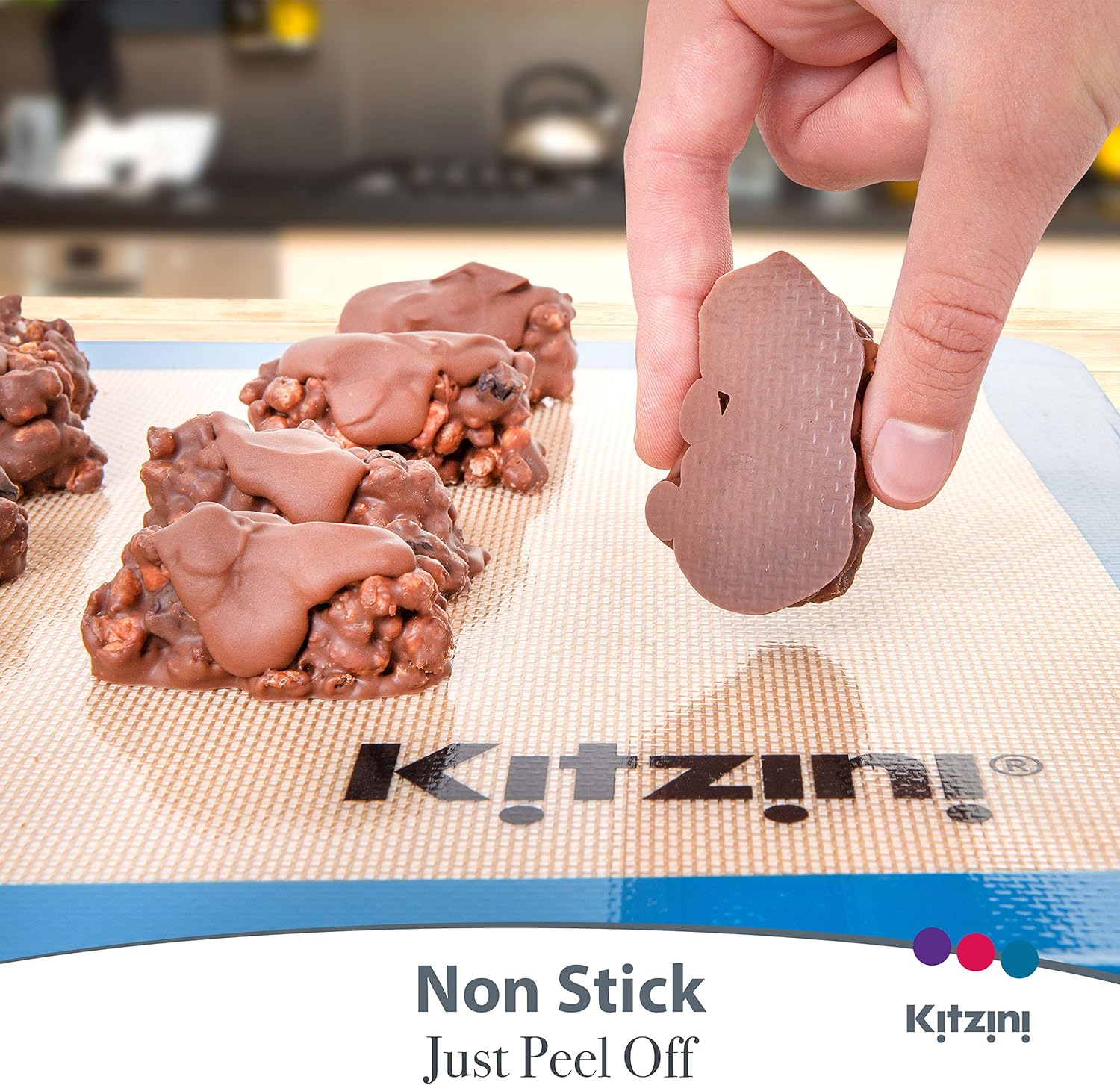 Silicone Baking Mats - Non Stick Sheet Mat - Large BPA Free Professional Grade Liner Sheets - Perfect Bakeware for Making Cookies Macarons, Bread and Pastry (4): Kitchen & Dining