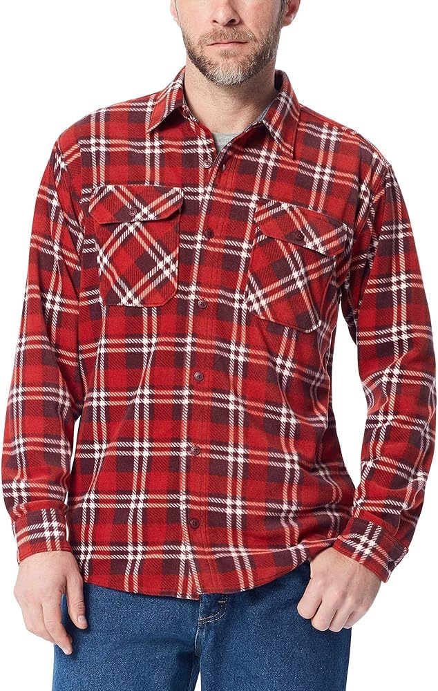 wrangler plaid fleece shirt