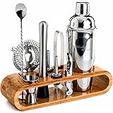 Mixology Bartender Kit: 10-Piece Bar Tool Set with Stylish Bamboo Stand - Perfect Home Bartending Kit and Martini Cocktail Shaker Set For an Awesome Drink Mixing Experience - Exclusive Recipes Bonus