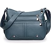 Women Soft PU Leather Shoulder Handbag Multi Pocket Crossbody Bag Ladies Medium Roomy Purses Fashion Tote Top Handle Satchel