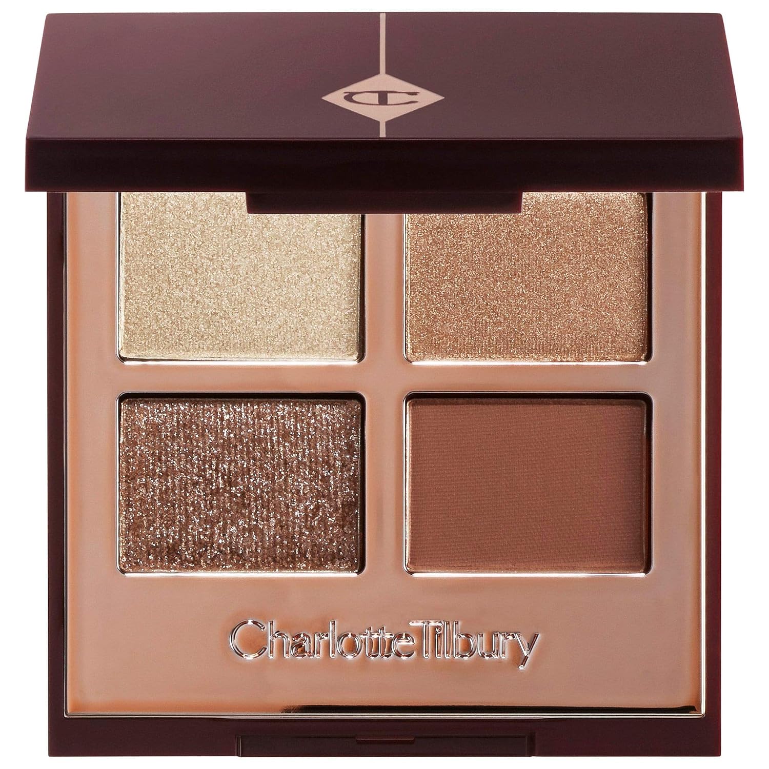 Buy Stockout Charlotte Tilbury Luxury Eyeshadow Palette Color Exaggereyes Rose Gold Palette With Ivory Cream Rose Gold Red Brown And Transparent Sparkle Standard Size Shimmer Finish 0 18 Oz Online At Low