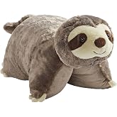 Pillow Pets Sunny Sloth, 18" Stuffed Animal Plush Toy | Super Soft Companion, Unfastens into a Comforting Cuddle Cushion