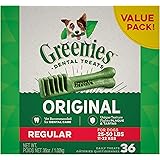 Greenies Original Regular Natural Dental Dog Treats (25-50lb. Dogs)