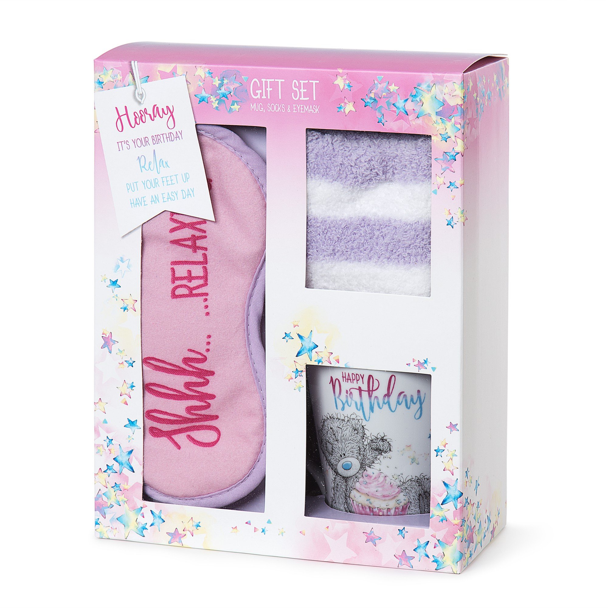 Me to You AGZ01013 Relaxing Birthday Gift Set with Mug, Socks & Eyemask