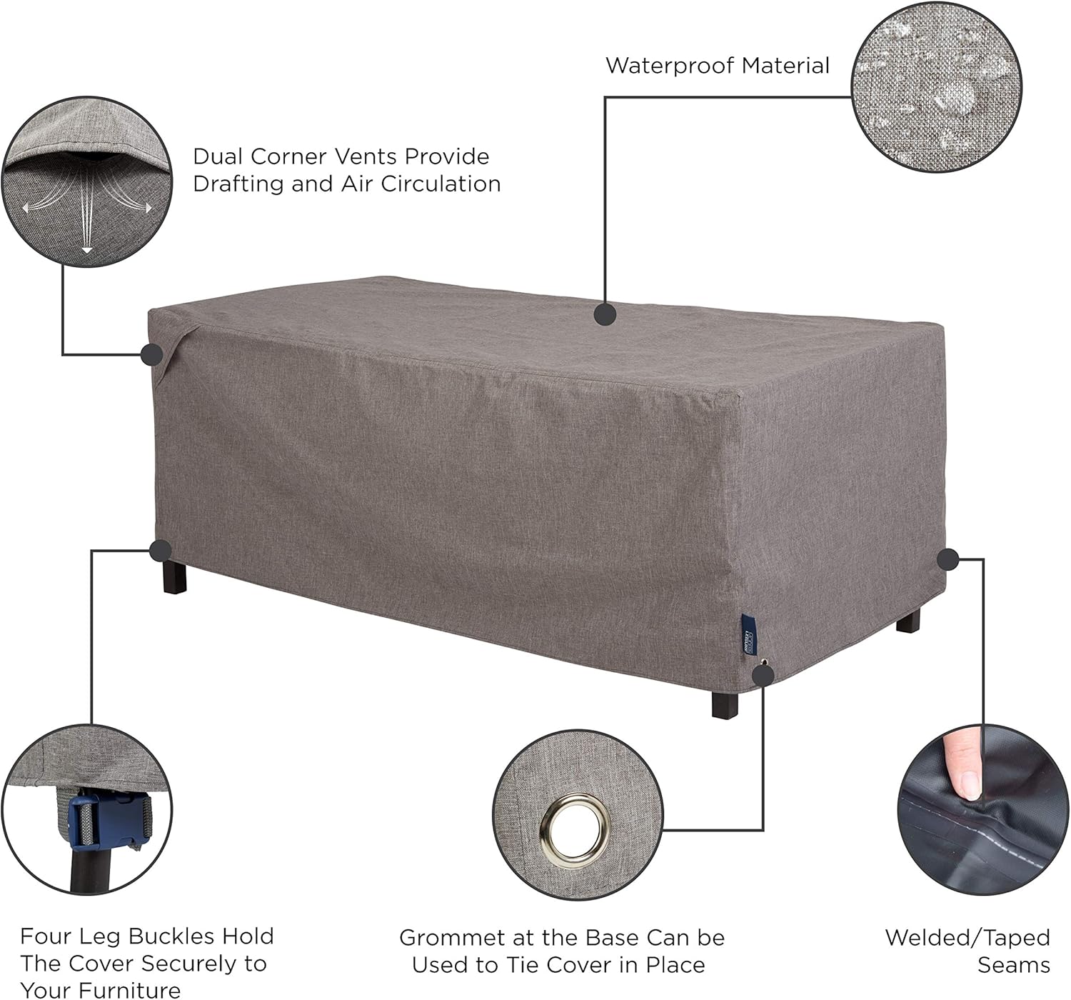 Modern Leisure 3002 Garrison Waterproof Outdoor Coffee Table Ottoman Heather Gray Patio Furniture Cover 48 W X 25 D X 19 H Inches Patio Lawn Garden Patio Furniture Covers Olharcidadao Com Br