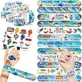 48PCS Gone Fishing Party Favors - 24PCS Tattoos & 24PCS Slap Bracelets - Fishing-Themed Birthday Supplies, Decorations, Classroom Prizes, Carnival Rewards, Gifts for Boys & Girls