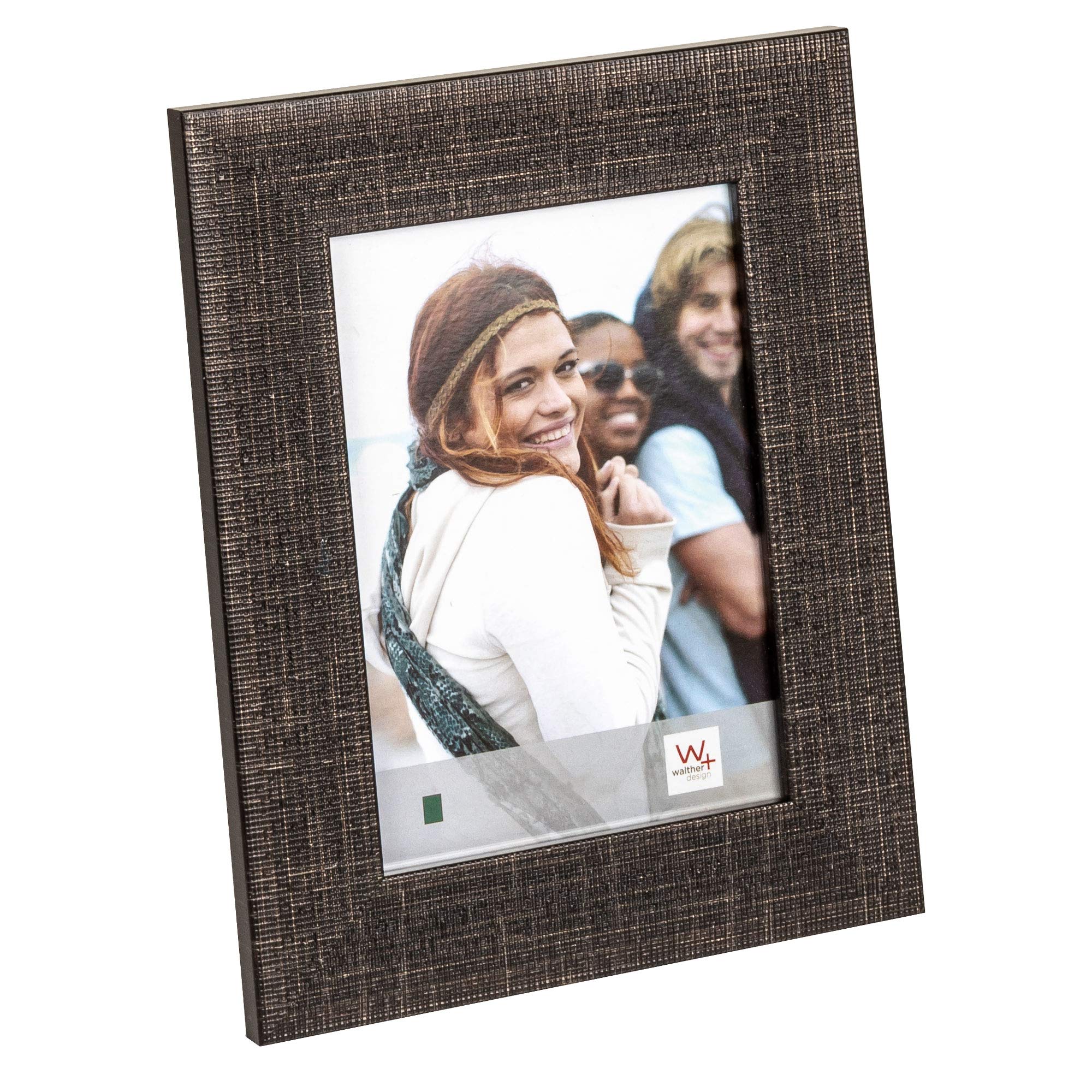 walther design Picture Frame Dark Brown 15 x 20 cm with Textured Surface Friendship AP520P