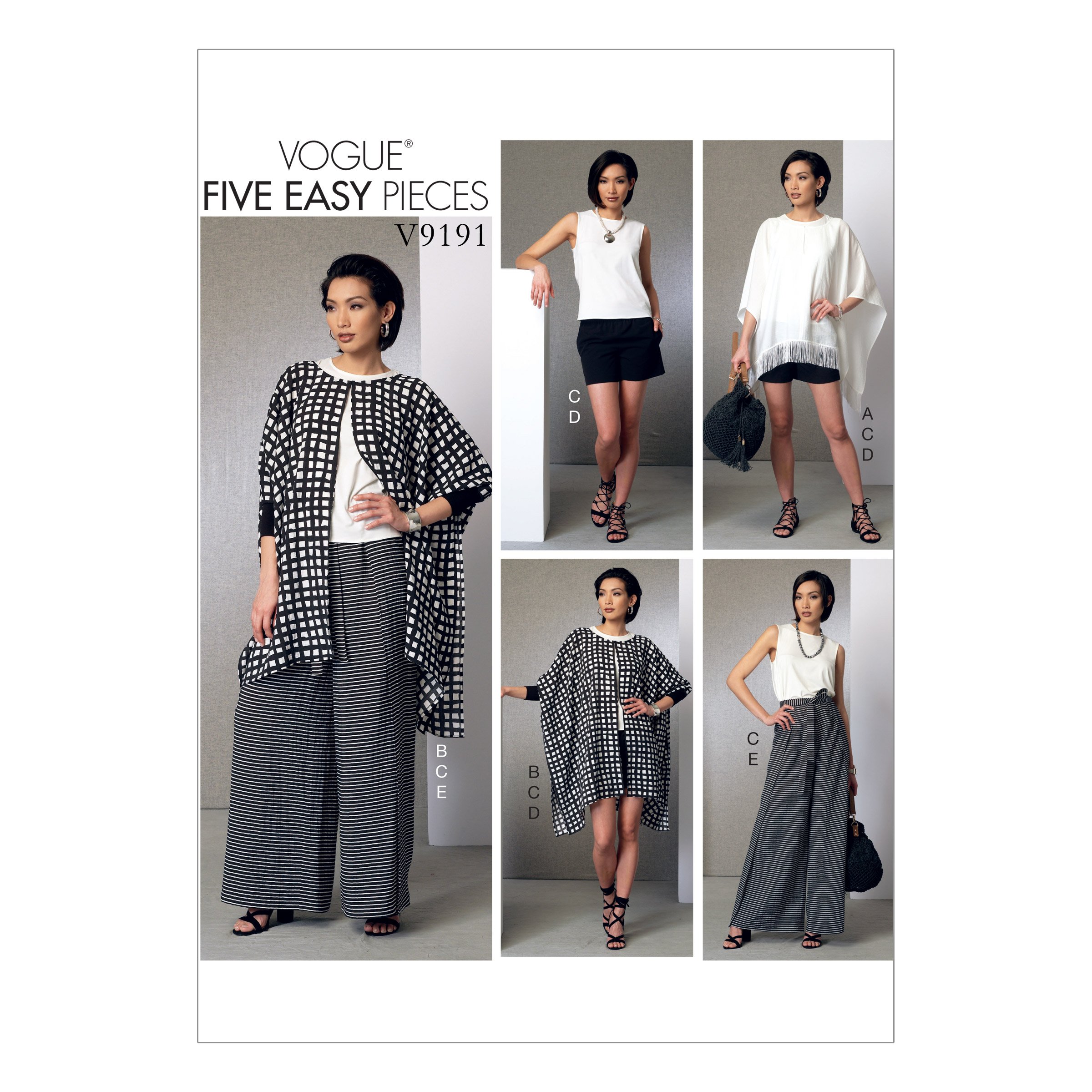 Vogue Patterns 9191, Misses Poncho,Top,Shorts and Pants,Sizes, Canvas, Multicoloured, ZZ (LRG-XLG-XXL)