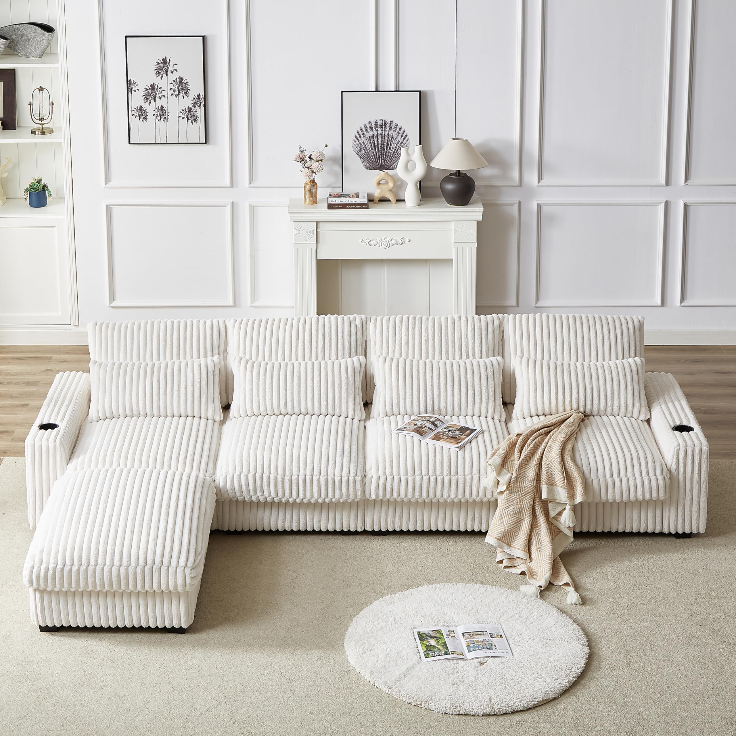 Photo 1 of ***Pallet***Eafurn L Shaped Modular Sectional Sofa Couch with Movable Ottoman