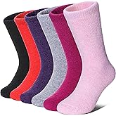 MQELONG Wool Socks for Kids Boys Girls Winter Warm Wool Hiking Thick Boot Cozy Crew Socks 6 Pairs