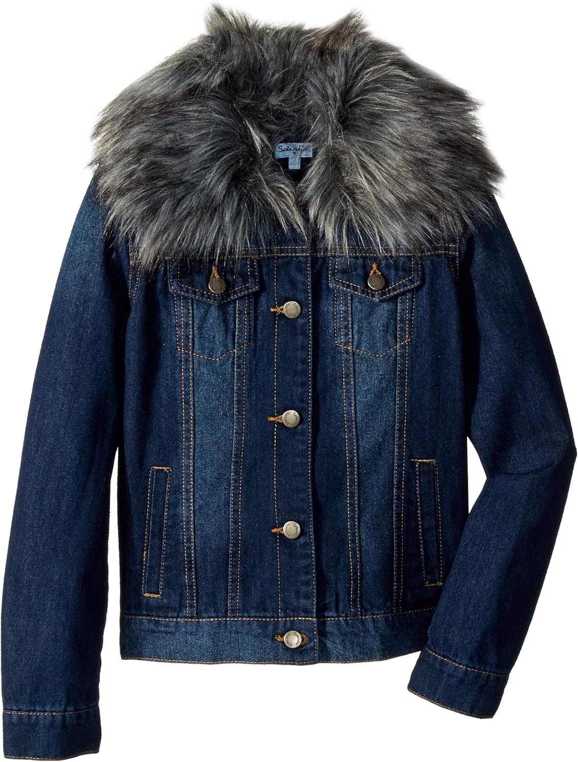 girls denim jacket with fur