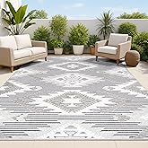 JONATHAN Y Neutral Diamond Kilim Indoor Outdoor Area Rug 3X5 Gray/White/Black, Sumak High-Low Pile for Backyard, Patio, Porch