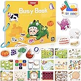 URMYWO Toddler Busy Book, Preschool Learning Activities Educational Toys with 12 Themes Alphabet Activity Book Christmas Birthday Gifts for Ages 3+ Boys Girls