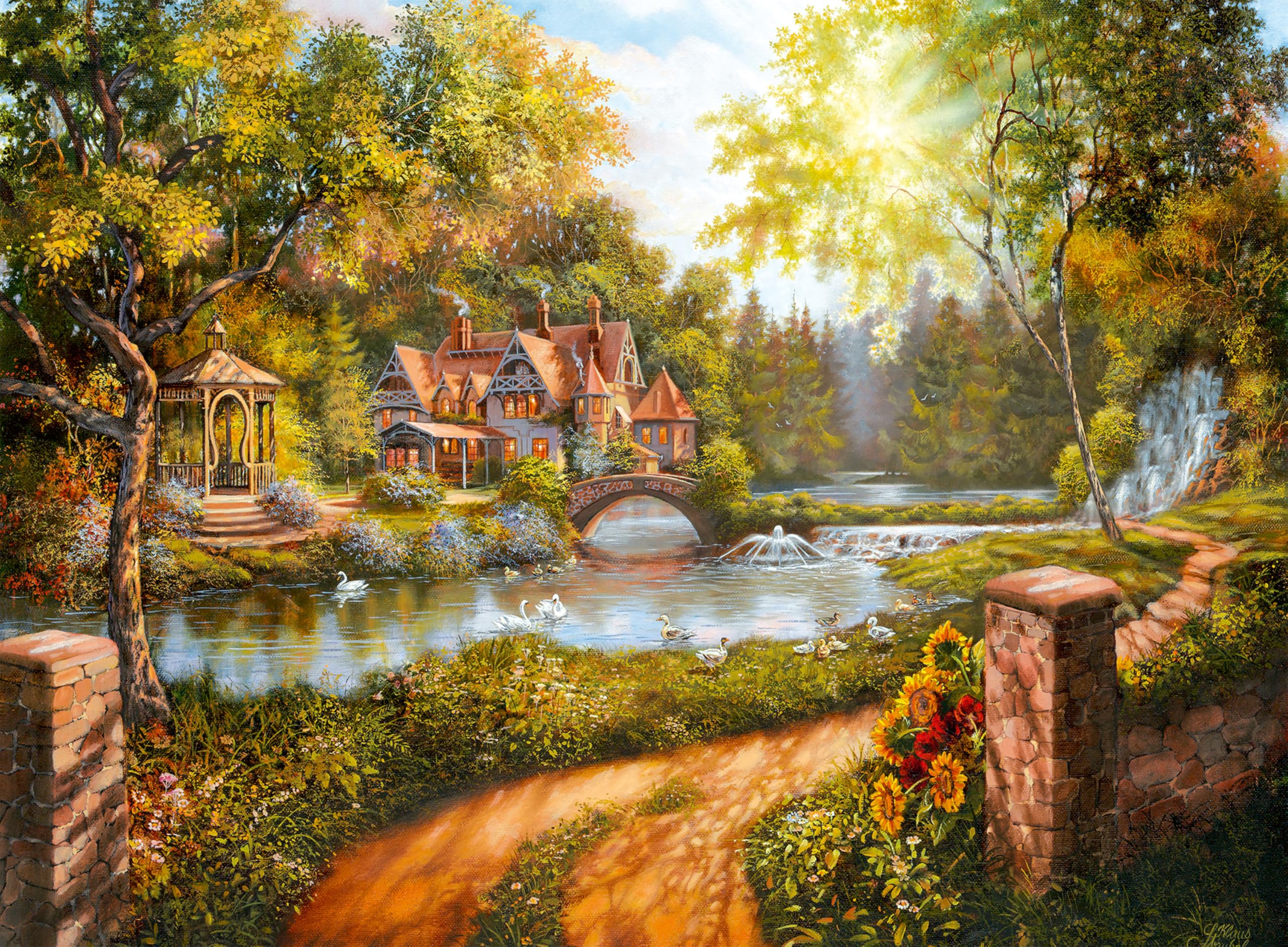 Ravensburger Cottage by the River 500 piece Jigsaw Puzzle for Adults & for Kids Age 10 and Up