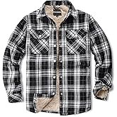 Puwasa Women's Fleece Flannel Jacket Cotton Plaid Button Down Shirts Jacket Sherpa Lined Plaid Jackets for Women
