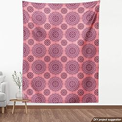 Ambesonne Purple Mandala Fabric by The