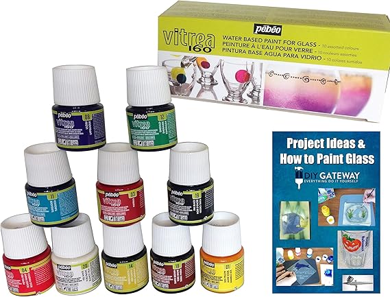 Amazon Com Pintura De Cristal Apta Para Lavavajillas Pebeo Vitrea 160 10 Unidades Permanente Horneable Transparente Juego De Pintura De Manchas De Cristal Guia De Instrucciones Idioma Espanol No Garantizado Botellas De