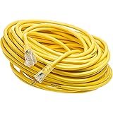 Yellow Jacket 2885 12/3 Heavy-Duty 15-Amp Premium SJTW Contractor Extension Cord with Lighted End, Ideal use With Heavy Duty 