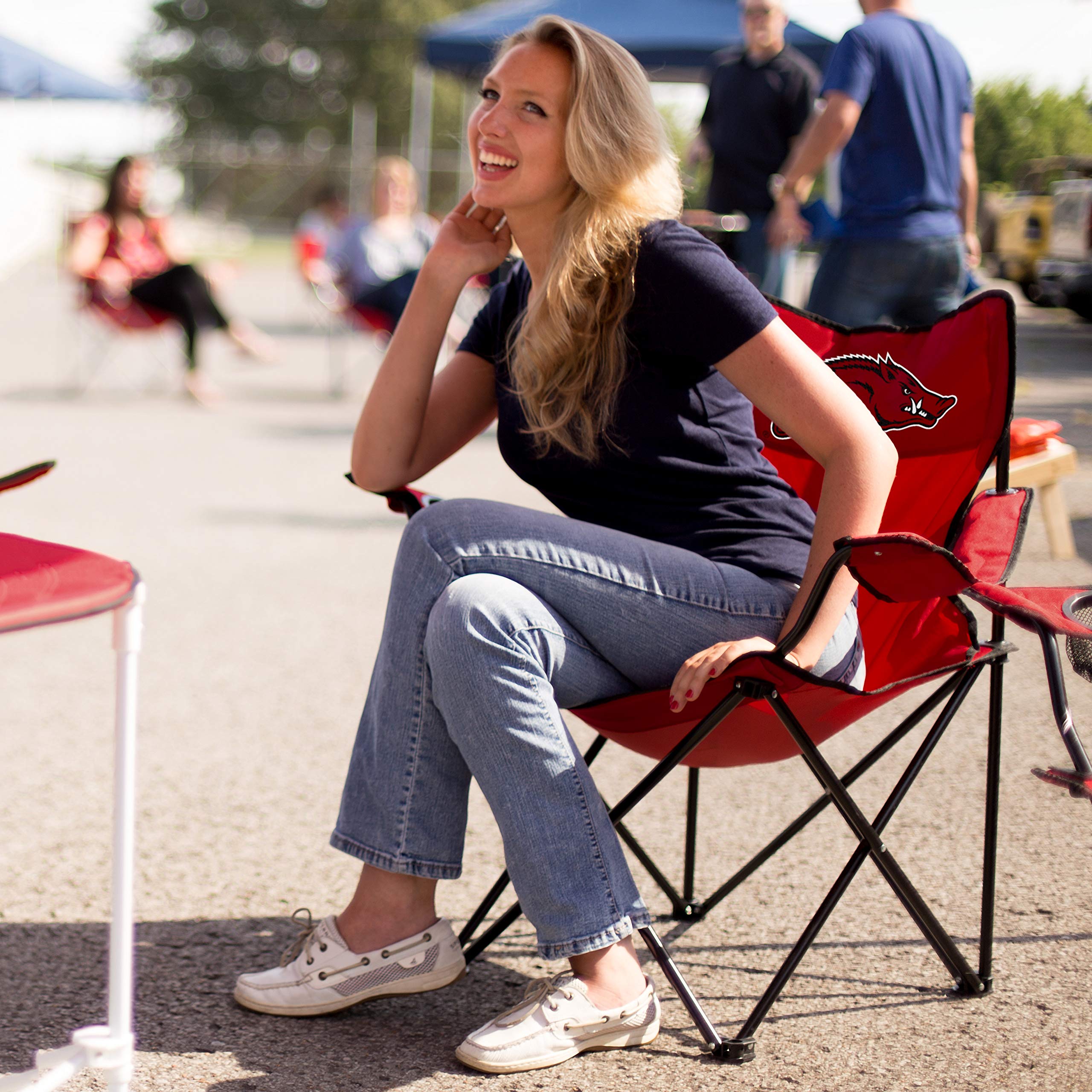 Logo Brands NCAA Texas A&M Aggies Quad Chair, Unisex Adult Chair with One Cup Holder, Team Color, One Size