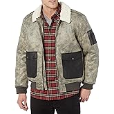 Levi's mens Faux Leather Aviator Bomber Jacket With Sherpa Lined Collar