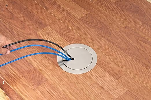Arlington Flbr5420 Recessed Power And Data Round Floor Box Nickel
