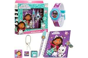 DREAMWORKS GABBY'S DOLLHOUSE Gabby's Dollhouse Kids Watch and Accessories Set - Fun and Colourful Digital Watch - Cute Girls Gifts