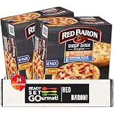 Red Baron Singles Deep Dish Pizza Variety Pack - Four Cheese Pizzas and Pepperoni Pizzas - 2 Pack (6 Cheese, 6 Pepperoni Each Box) - Ready Set Gourmet Donate a Meal Program