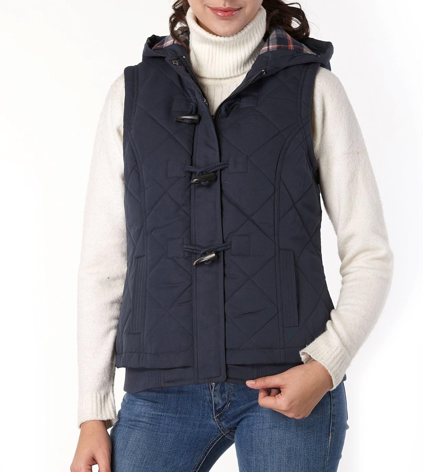 BGSD Women's Quilted Hooded Vest: Clothing