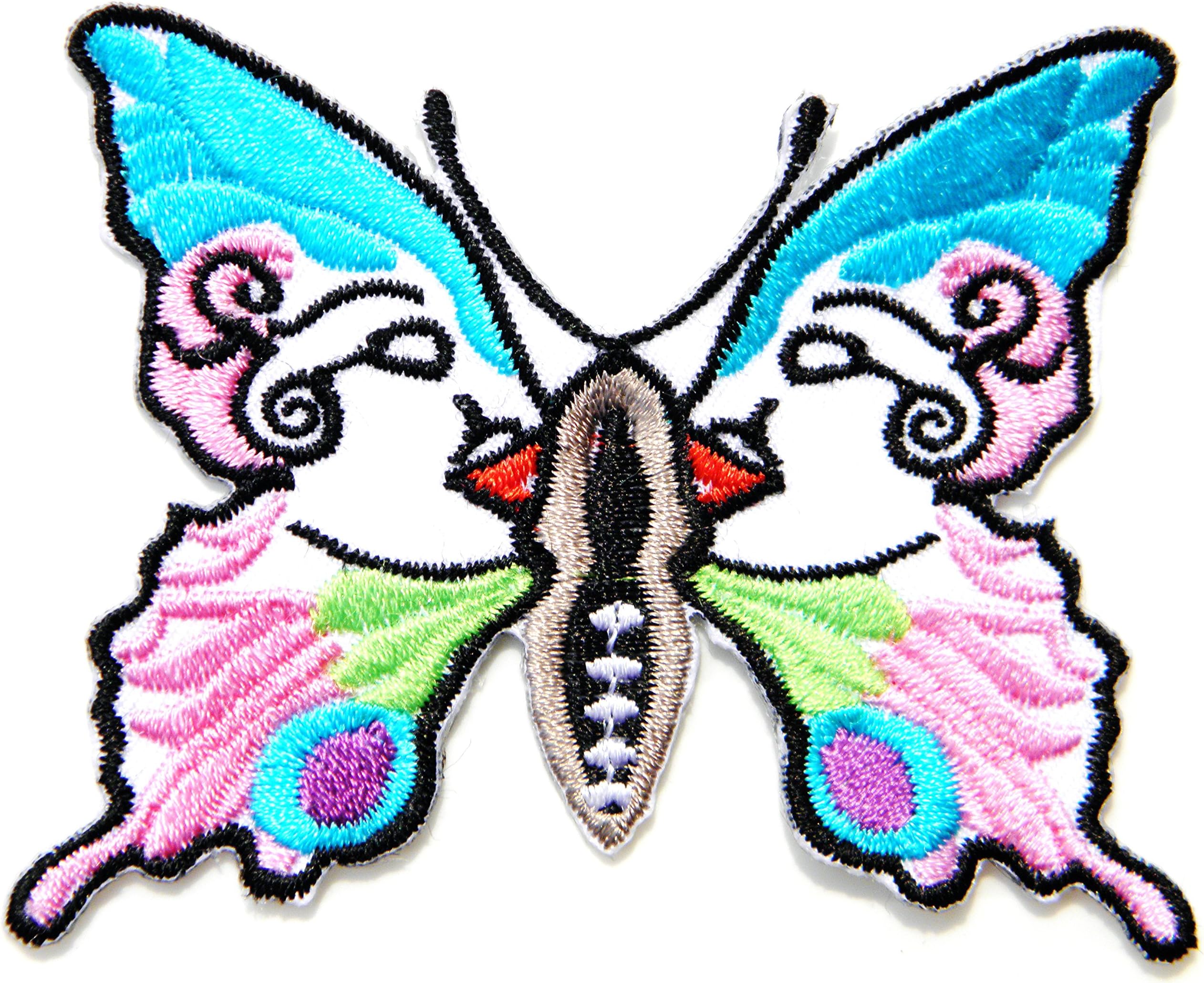Lady Butterfly Art Logo Biker Lady Rider Hippie Punk Rock Heavy Metal Tatoo Jacket T-shirt Patch Sew Iron on Embroidered Sign Badge