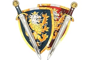 Liontouch - Noble Knight Toy Swords & Shields for Two Kids, Blue & Red | Pretend Play Set in Durable Foam in Traditional Medieval Style | Safe Weapons & Armor for Dress Up & Knight Costumes for Boys