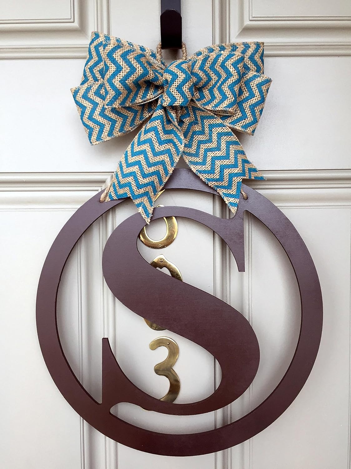 Round Monogram Door Hanger, Monogram Door Hanger, Initial