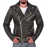 QAWACH Men Leather Jacket - Lambskin Winter Vintage Motorcycle Biker Jacket, Coat Soft &amp; Stylish Moto Ride &amp; Racing Jacket's