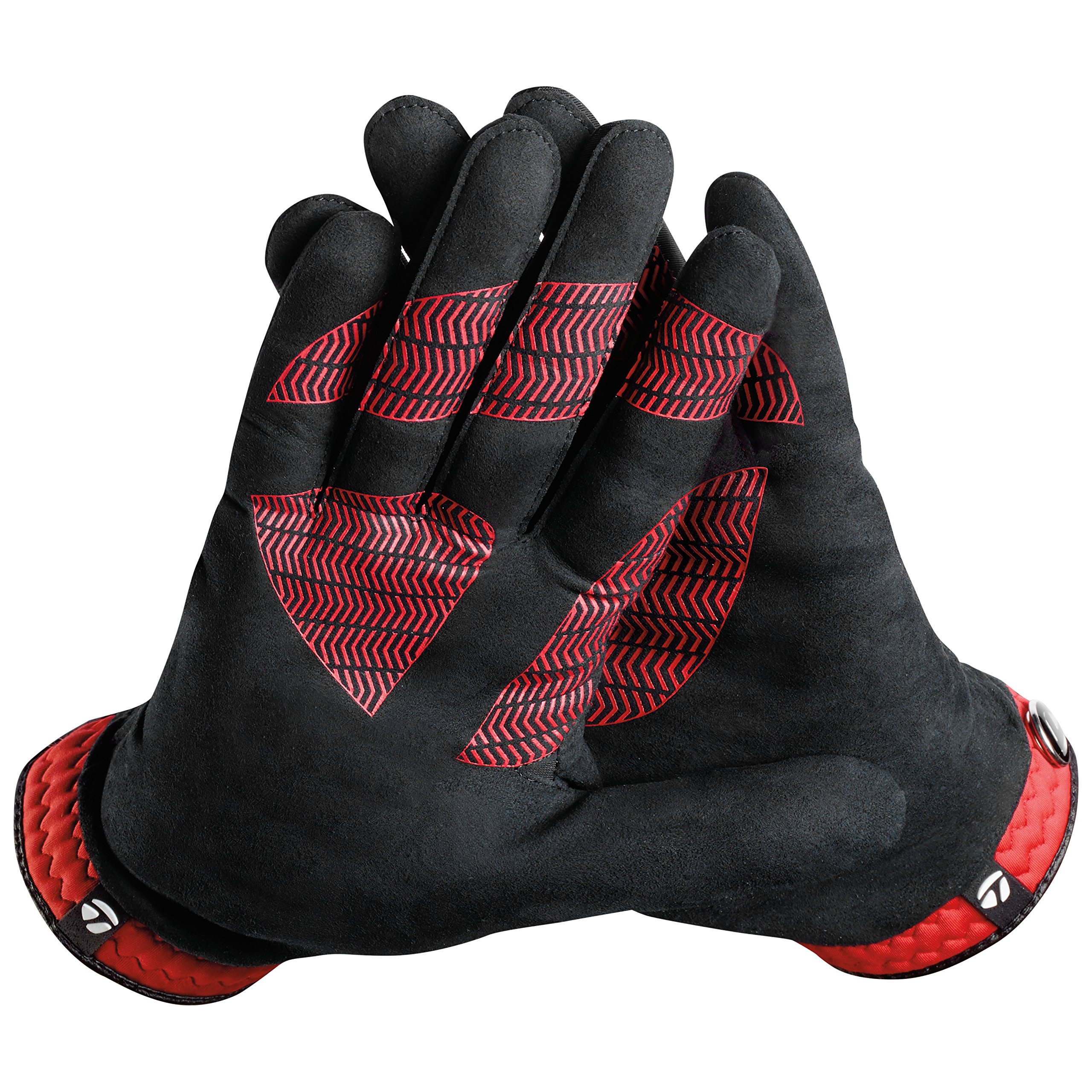TaylorMade Men's TM18RainCntrlBlk/Rd L Rain Control Glove (Black/Red, Large), L