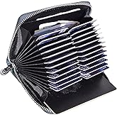 Easyoulife Genuine Leather Credit Card Holder Case RFID Travel Passport Wallet