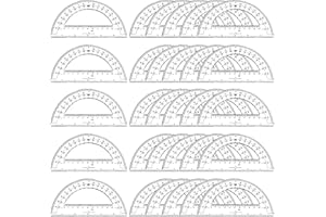 PARAOR 30PCS Clear Plastic Student Math Protractor 6-Inch Long 180 Degree for Angle Measurement