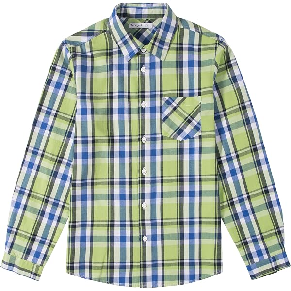 Chemise Boutonnée Garçon Wonder Nation - Manches Longues Quadrillage Noir - Taille 4-5