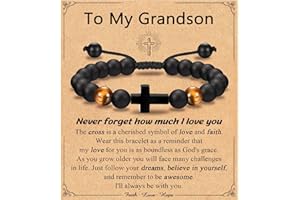 Leyung Cross Bracelet Gifts for Boys, Easter Basket Stuffers Baptism Confirmation First Holy Communion Christmas Christening Gifts for Boys Son Grandson Nephew Godson Brother