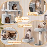 Yaheetech 179cm Cat Tree Large Multi-level with Condos Perches Hammock Light view 5