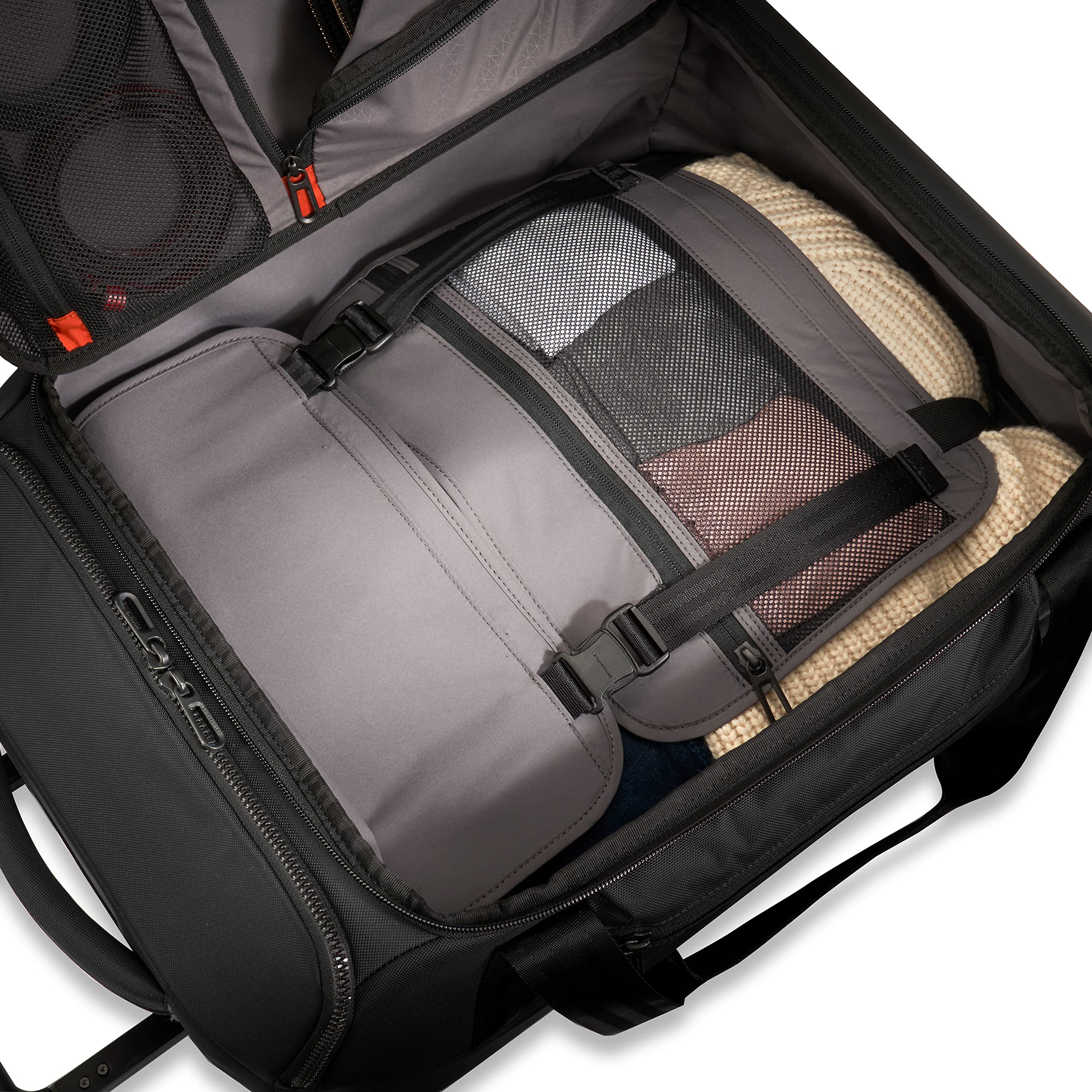Briggs & Riley ZDX Upright Rolling Duffel Bag, Black, Carry-On 21-Inch