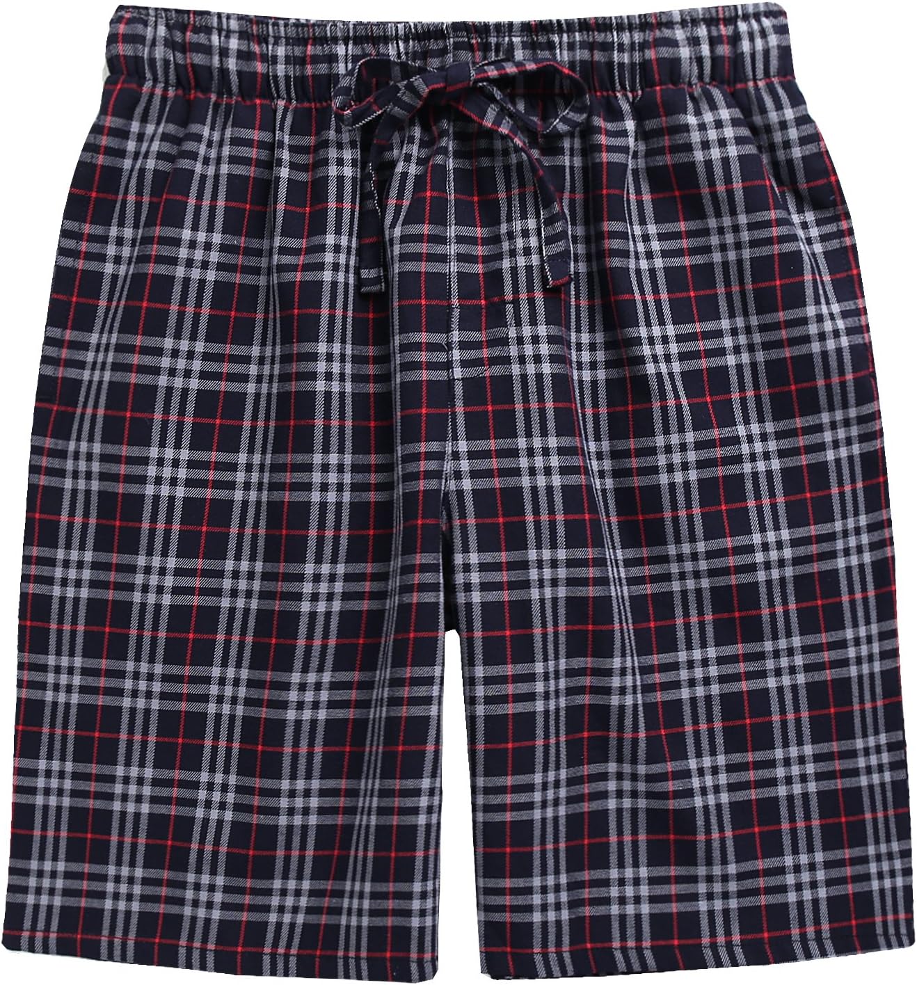 TINFL Cotton Lounge Pants for Men - 100% Soft Cotton Plaid Check Lounger Sleeping Pajama Pants with Pockets and Button Fly